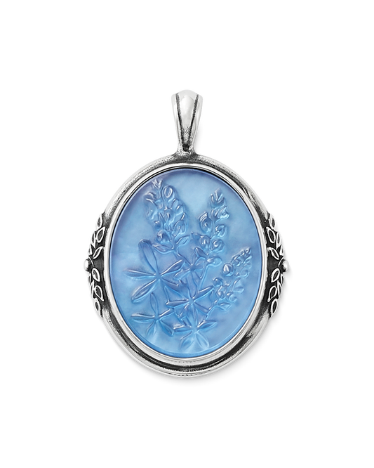 Sculpted Bluebonnet Triplet Pendant