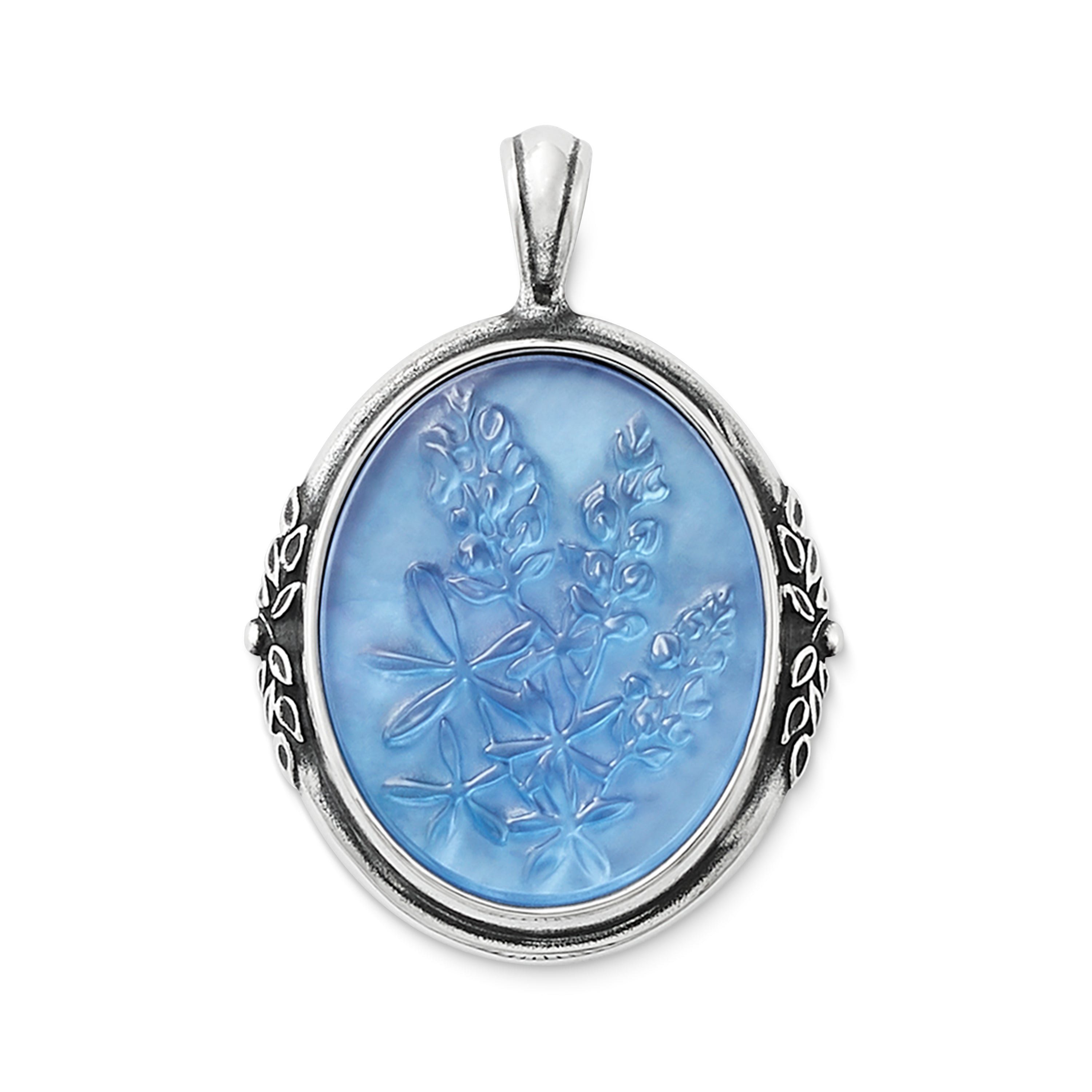 Sculpted Bluebonnet Triplet Pendant