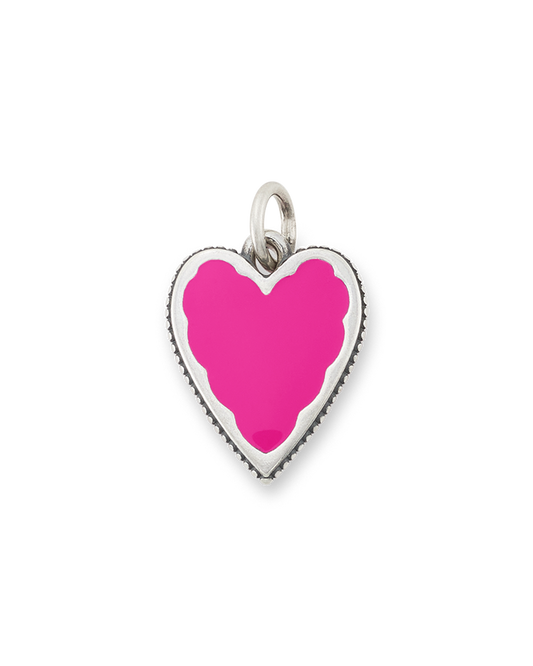 Enamel Dark Pink Heart Charm