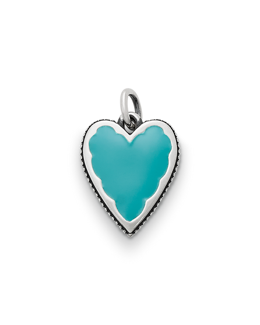Enamel Teal Heart Charm
