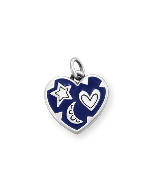 Enamel Written in the Stars Heart Charm