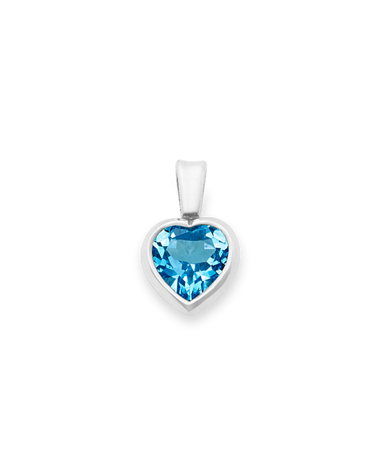 Heart Gemstone Pendant with Blue Topaz