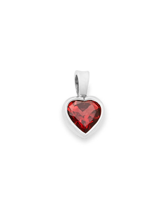Heart Gemstone Pendant with Garnet
