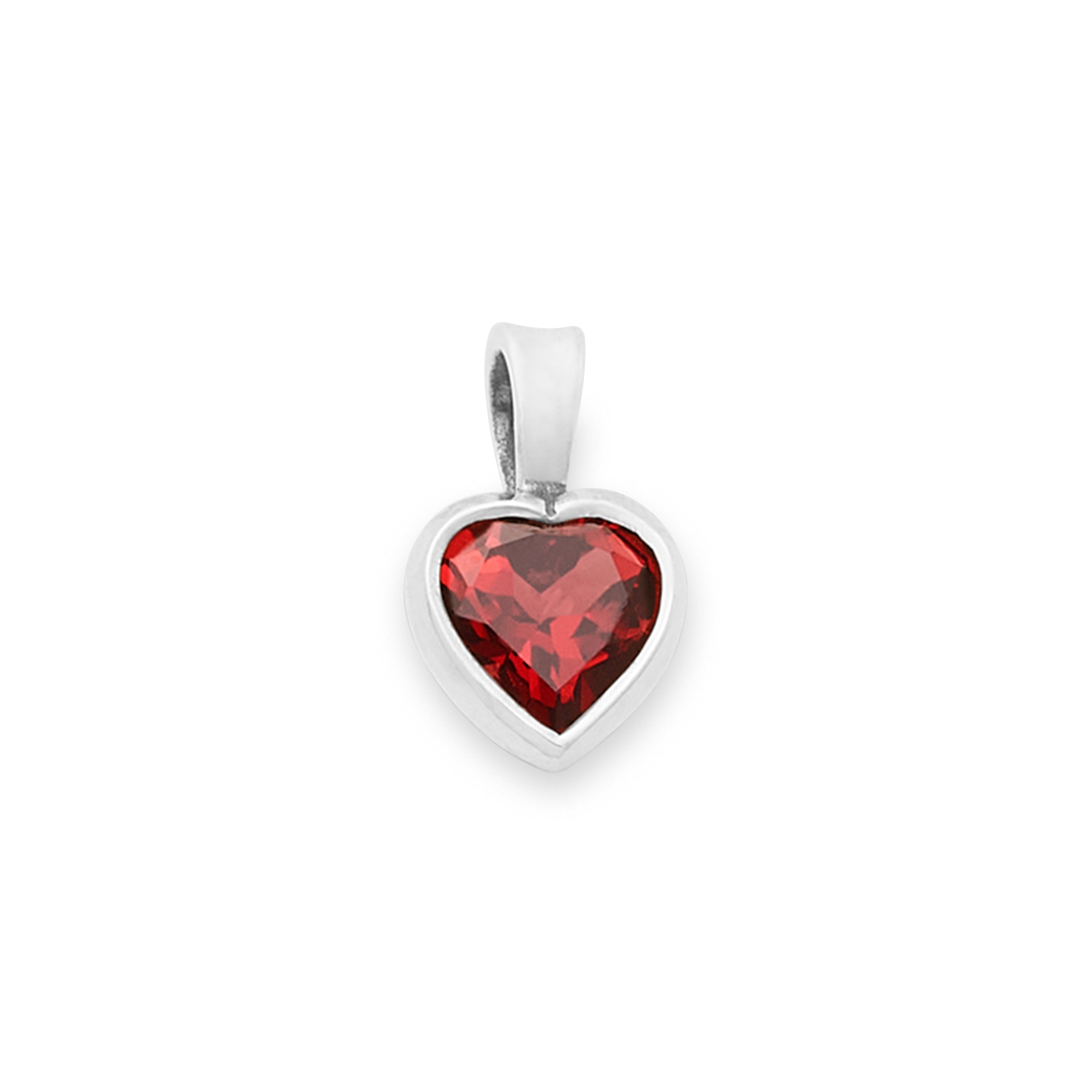 Heart Gemstone Pendant with Garnet