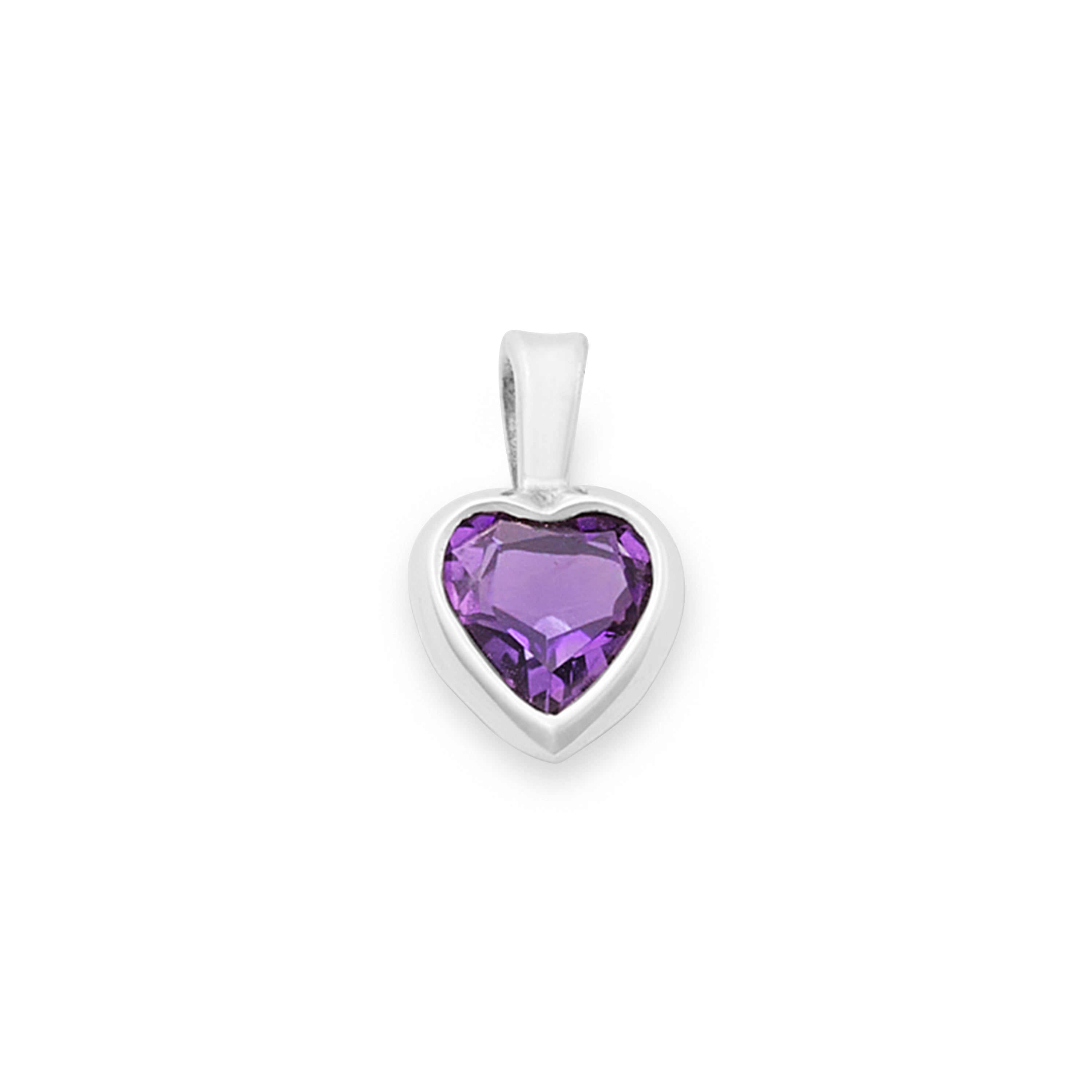 Heart Gemstone Pendant with Amethyst