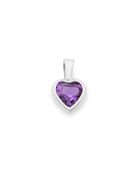 Heart Gemstone Pendant with Amethyst