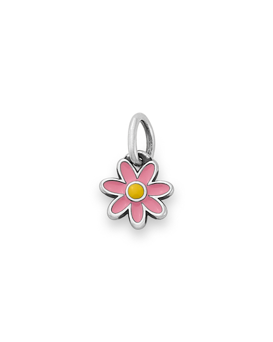 Enamel Pink and Yellow Mini Flower Charm