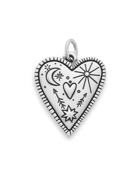 Western Sky Heart Charm
