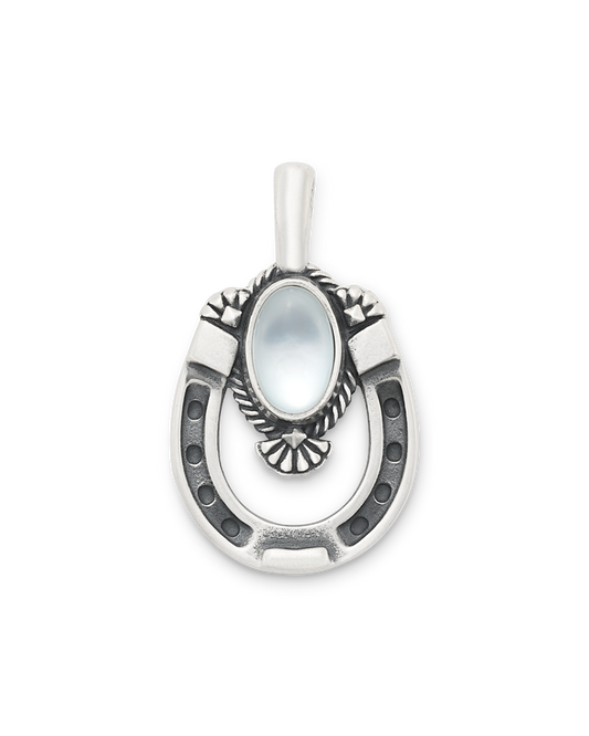 Western Horseshoe Layered Pendant with Mother of Pearl