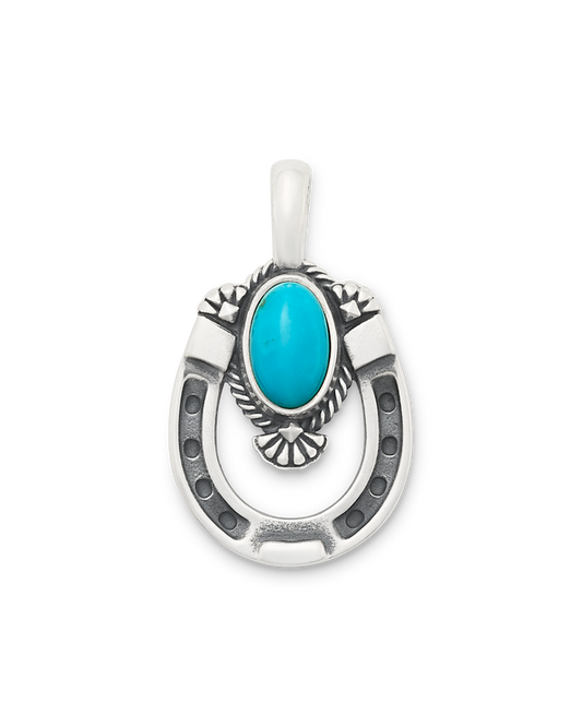 Western Horseshoe Pendant with Turquoise