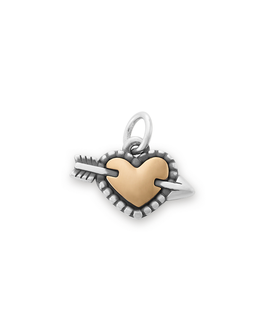 Beaded Heart and Arrow Charm