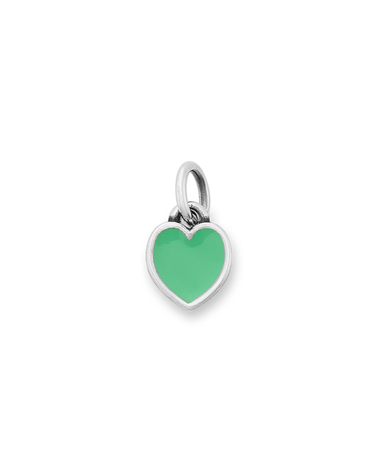 Enamel Green Connected Hearts Charm