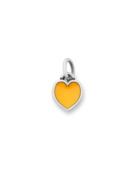 Enamel Yellow Connected Hearts Charm
