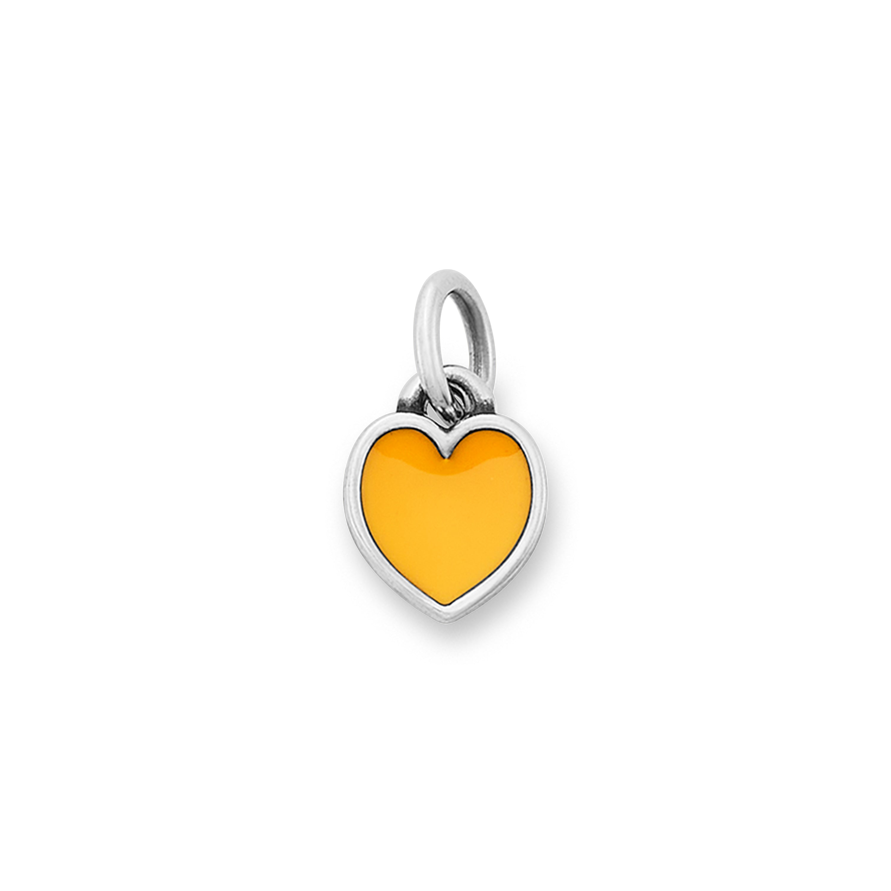 Enamel Yellow Connected Hearts Charm