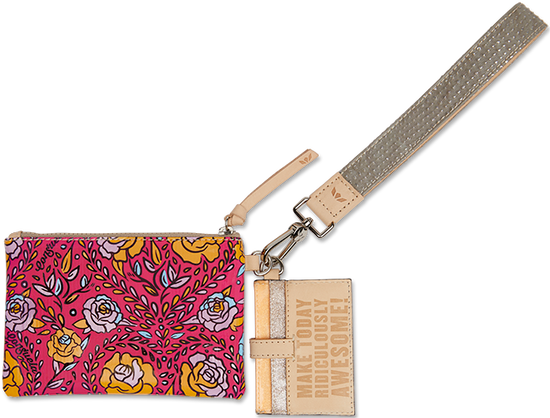 FLORAL AND COLORFUL WRISTLET WALLET CALLED "MOLLY COMBI"