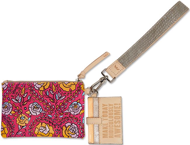 FLORAL AND COLORFUL WRISTLET WALLET CALLED "MOLLY COMBI"