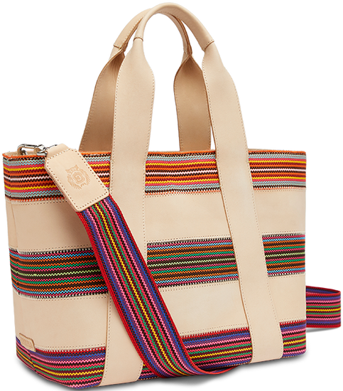 CONSUELA COLORFUL LEATHER CROSSBODY TOTE BAG "ANITA CARRYALL"