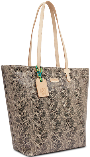 SNAKE SKIN LEATHER DAILY TOTE BAG CALLED "DIZZY"
