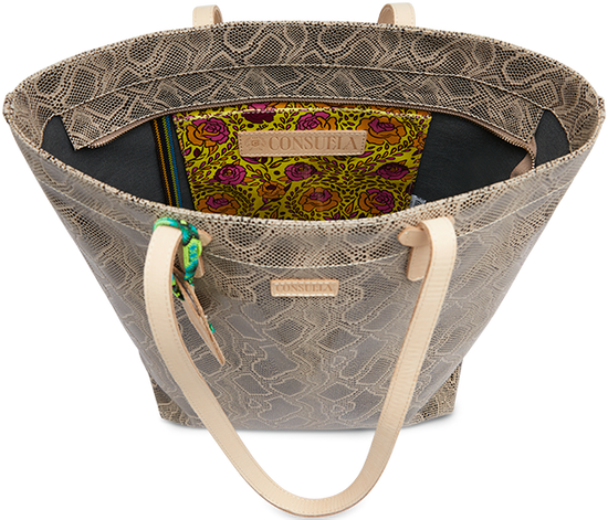 SNAKE SKIN LEATHER DAILY TOTE BAG CALLED "DIZZY"