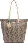 SNAKE SKIN LEATHER DAILY TOTE BAG CALLED "DIZZY"