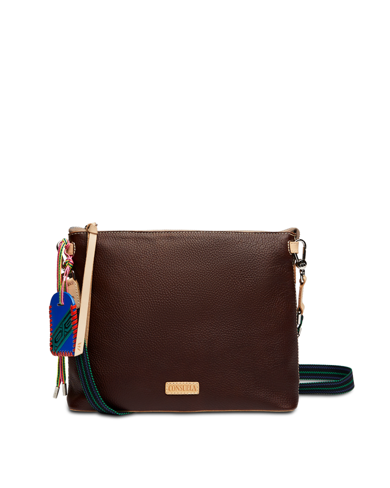 CONSUELA BROWN LEATHER CROSSBODY BAG CALLED "ISABEL DOWNTOWN CROSSBODY"