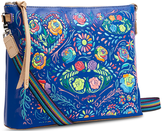 COLORFUL EMBROIDERED CROSSBODY BAG CALLED "MANGO DOWNTOWN CROSSBODY"