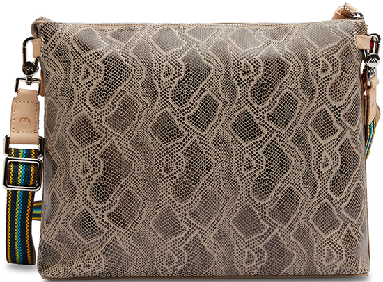 SNAKE SKIN LEATHER DOWNTOWN CROSSBODY BAG CALLED "DIZZY"