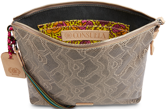 SNAKE SKIN LEATHER DOWNTOWN CROSSBODY BAG CALLED "DIZZY"