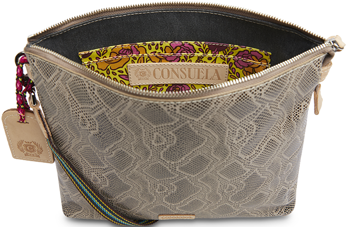 SNAKE SKIN LEATHER DOWNTOWN CROSSBODY BAG CALLED "DIZZY"