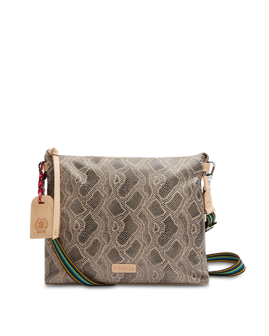 SNAKE SKIN LEATHER DOWNTOWN CROSSBODY BAG CALLED "DIZZY"