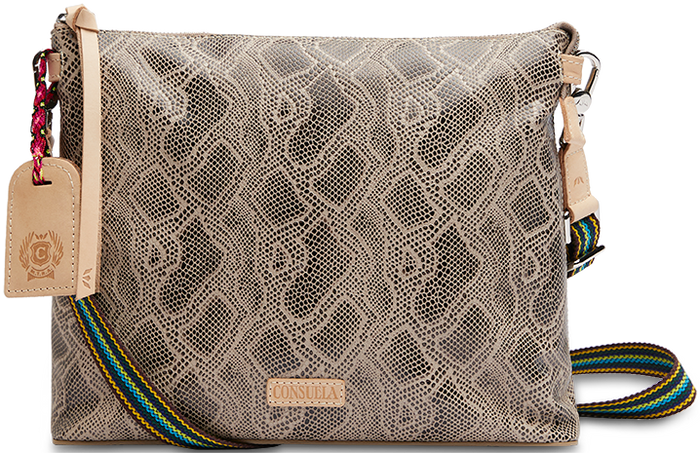 SNAKE SKIN LEATHER DOWNTOWN CROSSBODY BAG CALLED "DIZZY"