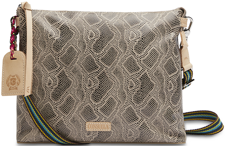 SNAKE SKIN LEATHER DOWNTOWN CROSSBODY BAG CALLED "DIZZY"