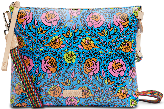 CONSUELA COLORFUL FLORAL PRINT CROSSBODY BAG "MANDY DOWNTOWN CROSSBODY"