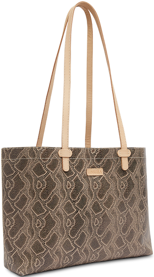 SNAKE SKIN LEATHER EASY TOTE BAG CALLED "DIZZY"