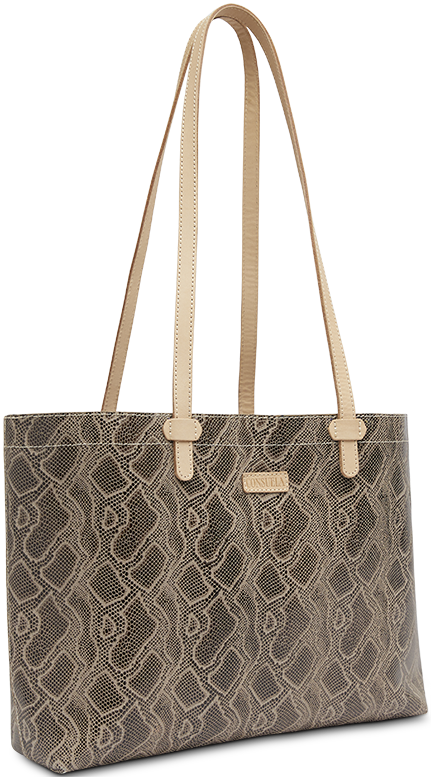 SNAKE SKIN LEATHER EASY TOTE BAG CALLED "DIZZY"