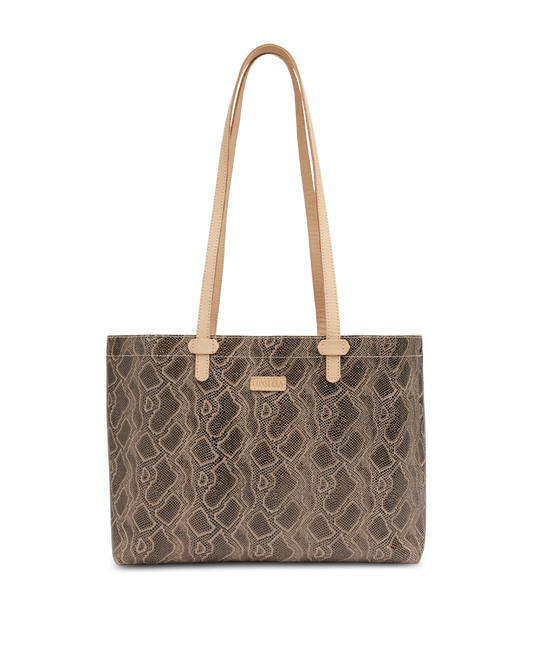 SNAKE SKIN LEATHER EASY TOTE BAG CALLED "DIZZY"