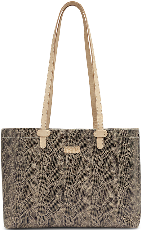 SNAKE SKIN LEATHER EASY TOTE BAG CALLED "DIZZY"