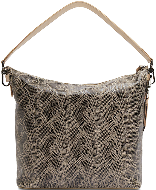 SNAKE SKIN LEATHER CROSSBODY HOBO BAG CALLED "DIZZY"