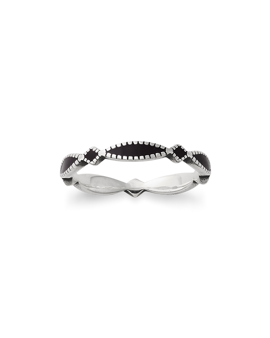 Enamel Black Cordoba Stacker Ring