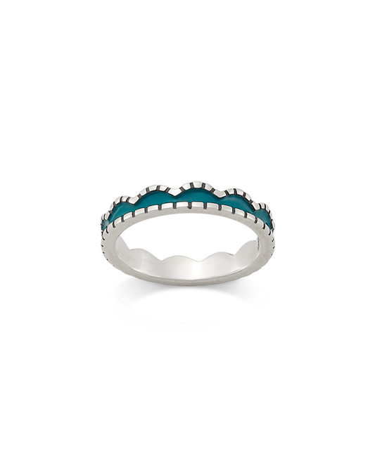 Enamel Scalloped Stacker Ring