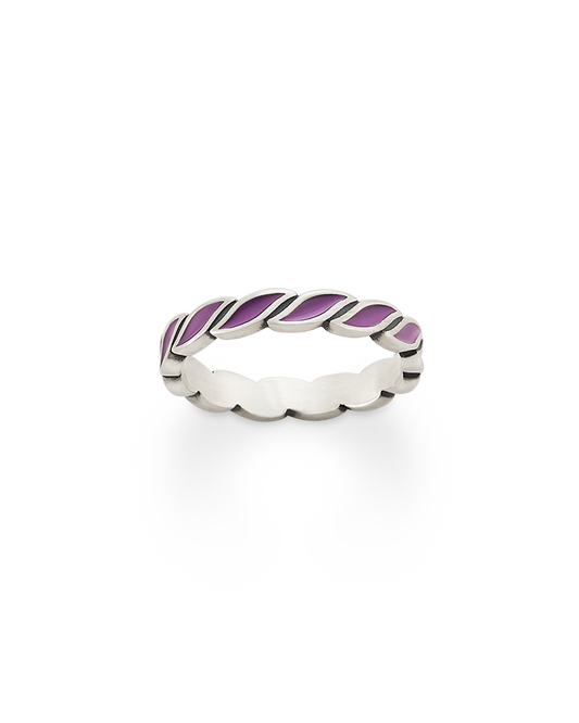 Enamel Purple Twist Stacker Ring