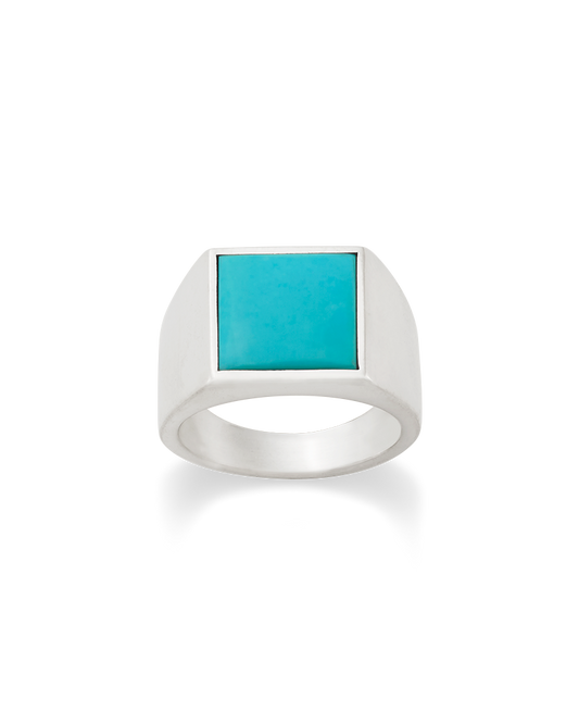 Classic Gemstone Signet Ring with Turquoise