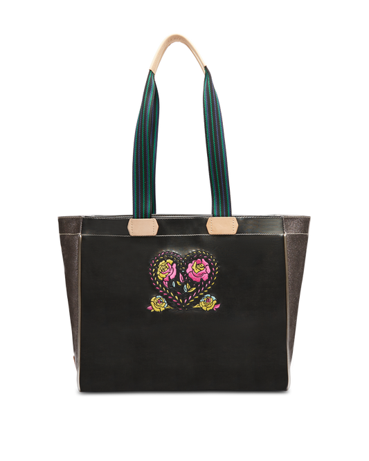 COLORFUL EMBROIDERED TOTE BAG CALLED "MARTA JOURNEY TOTE"