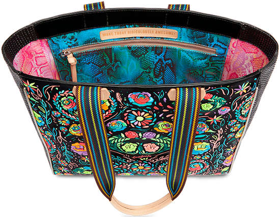 COLORFUL EMBROIDERED TOTE BAG CALLED "RITA JOURNEY TOTE"