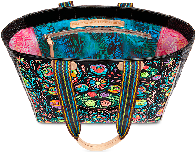 COLORFUL EMBROIDERED TOTE BAG CALLED "RITA JOURNEY TOTE"