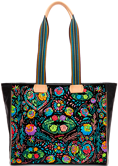 COLORFUL EMBROIDERED TOTE BAG CALLED "RITA JOURNEY TOTE"