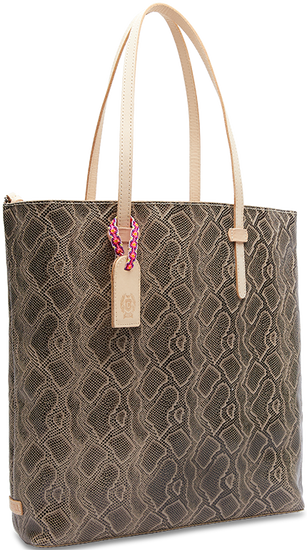 SNAKE SKIN LEATHER MARKET TOTE BAG CALLED "DIZZY"