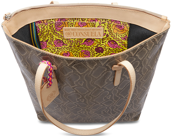 SNAKE SKIN LEATHER MARKET TOTE BAG CALLED "DIZZY"