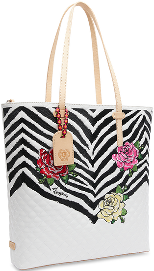 COLORFUL FLORAL ANIMAL PRINTED TOTE BAG CALLED "MICHELLE MARKET TOTE"