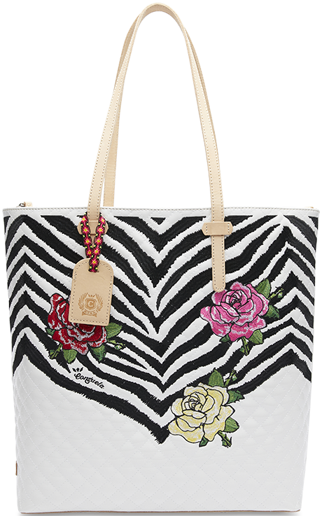 COLORFUL FLORAL ANIMAL PRINTED TOTE BAG CALLED "MICHELLE MARKET TOTE"